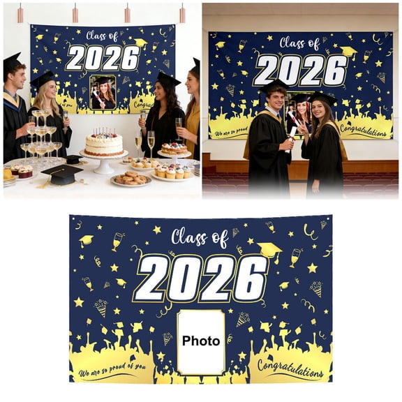 Congratulations Graduation Background Banner for Class of 2026 Red Party Photo Booth Backdrop Perfect for High School and College Graduation Celebrations AA