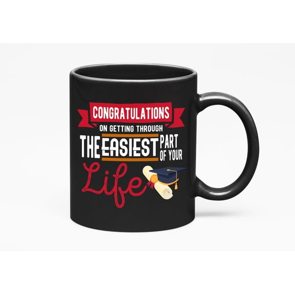 Congratulations. Graduation, Black 11oz Ceramic Mug