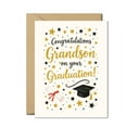 thumbnail image 1 of Congratulations Grandson Graduation Card – Gold Glitter Star Design with Cap & Diploma – Special Graduation Card for Grandson from Grandparents – Class of 2025 Card with Envelope, 1 of 3