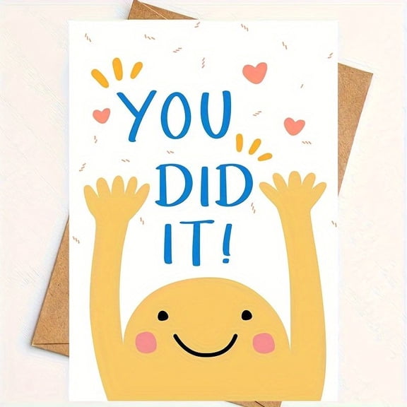 Congratulations Greeting Card "You Did It!" Happy Celebration Card Suitable for Success, Achievements & Special Moments Envelope Included, Blank Inside