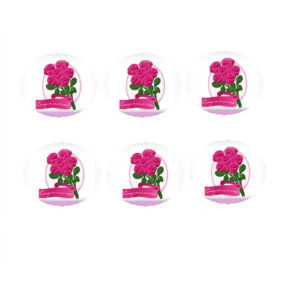 Congratulations Pink Rose Bouquet 12 - 2 inch Cupcake Edible Frosting Photos