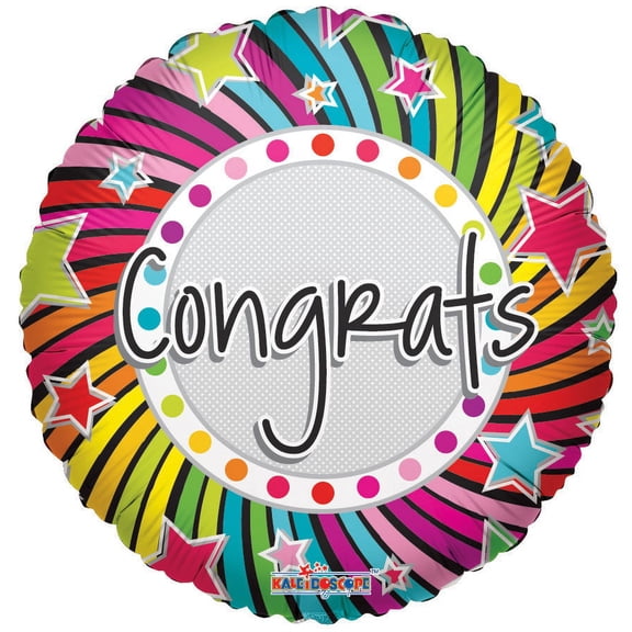 Congratulations Spiral Design 18" Mylar Balloon Bulk (5 Pack)