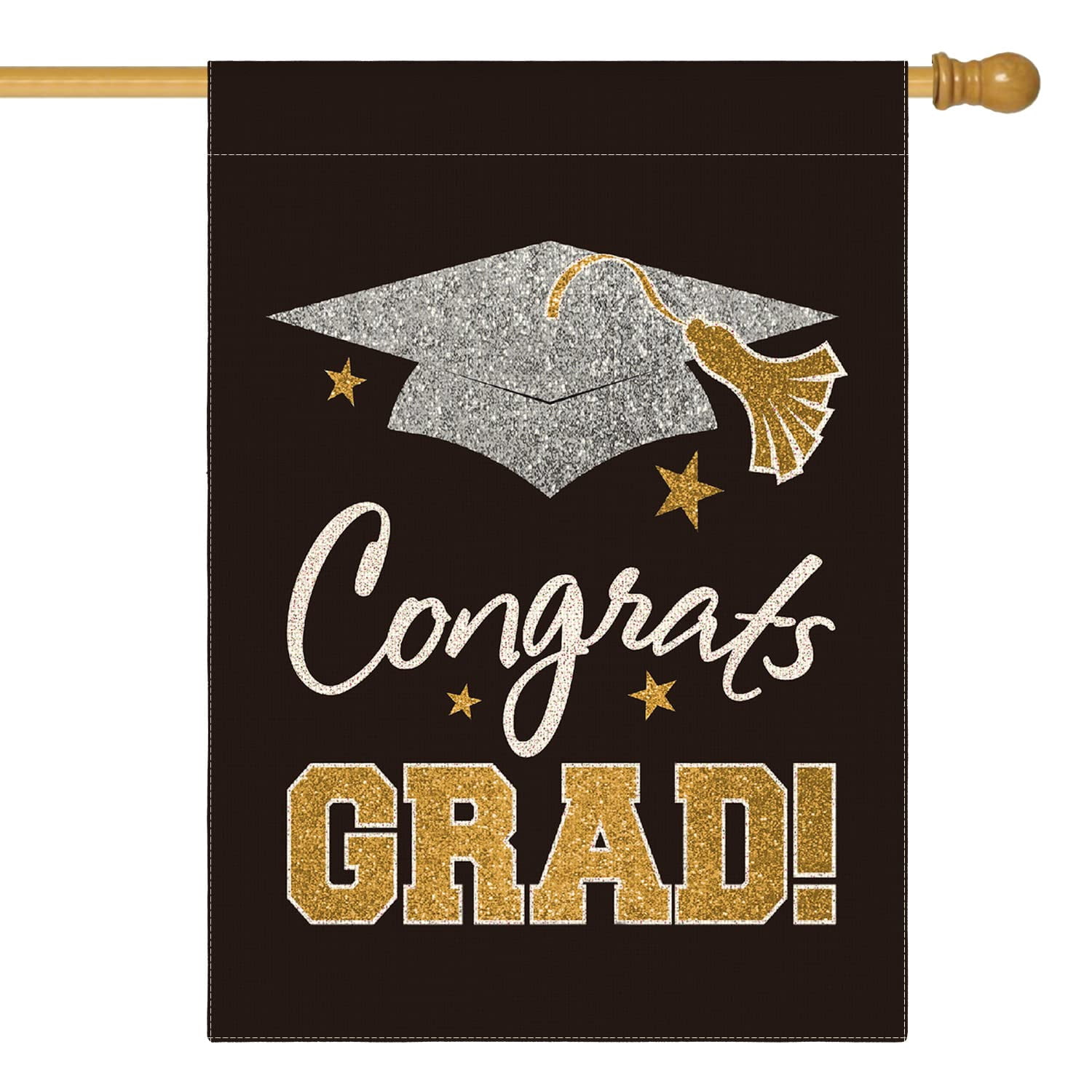 Congratulations on Graduation Garden Flag Graduation Hat Congratulations on Graduation Flag Double sided 2026 Graduation Courtyard Outdoor Decoration