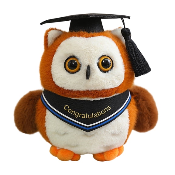 Congratulitions Doctor Owl Plush Toy - Blue, No Label, Soft Stuffed Animal with Graduation Cap and Gown - for Graduation Gifts, School Decor, Kids & Adults Collectibles