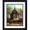 thumbnail image 1 of Congregation Leaving the Reformed Church in Nuenen 2x Matted 28x34 Large Black Ornate Framed Art Print by Vincent van Gogh, 1 of 2