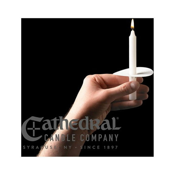 Congregational Candles-17/32" x 5 1/4"(24's)-Stearine w/Bobeches (Pack Of 100 Of Each)