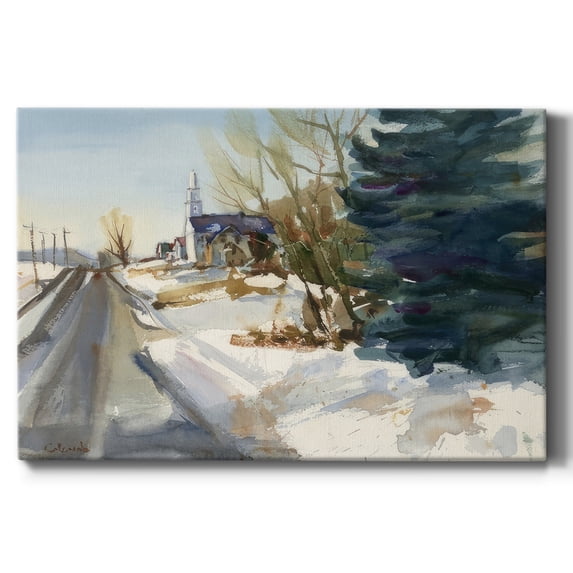 Congregational Church in Winter- Gallery Wrapped Canvas