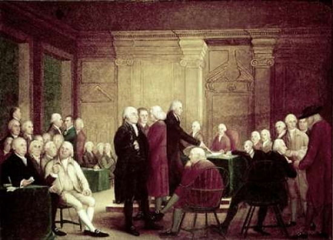 Congress Voting Independence c 1784 - 1788 Canvas Art - Robert Pine (18 x 24)