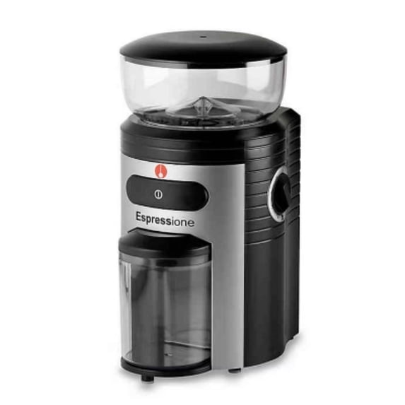 Conical Burr Coffee Grinder, Electric, 15 Settings, Black, Steel & Plastic, Espresso & Coffee Bean Grinder