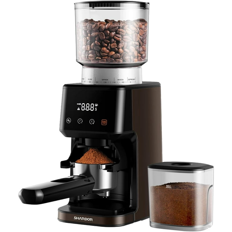 Touchscreen 8 oz. Black Burr Coffee Grinder Touchscreen 8 oz. Black Burr Coffee Grinder