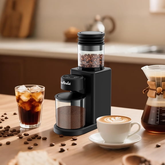Conical Burr Coffee Grinder Touch Edition - 25 Settings, Precision Timer, Anti-Static,  Blower, 200W Motor for Home Brewing