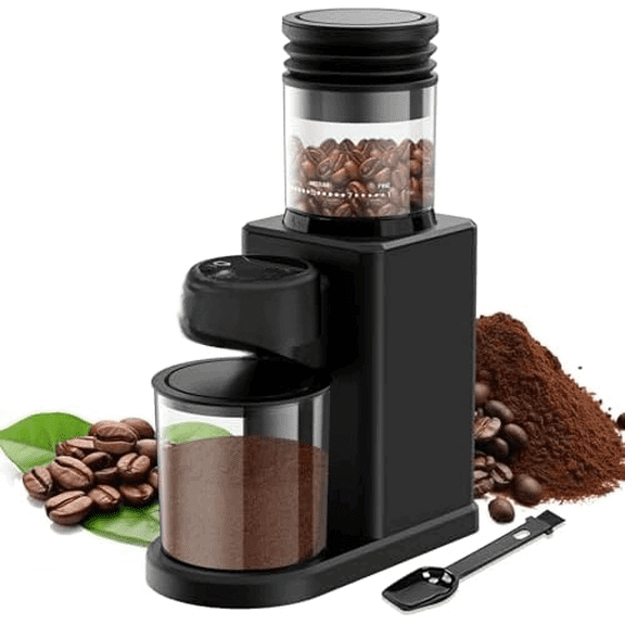 Conical Burr Coffee Grinder Touch Edition Electric Coffee Bean Grinder - 25 Grind Settings, Precision Timer, Anti-Static, Compact with Air Blower, 200W Motor$$Home Decor, Kitchen, & Other
