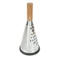 thumbnail image 1 of Conical Cheese Grater With Handle Stainless Steel Three Function Wooden Handle Cheese Grater Rubber Bottom Handheld Purpose Vegetable Cheese Grater With Container 27.5X12X12Cm Stainless Steel Utility, 1 of 3