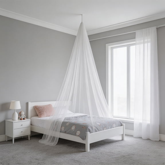 Conical Hanging Polyester Mosquito Net Fine Mesh Insect Proof Portable Foldable Bug Net for Bedroom Camping Toddler Bed Outdoor Use