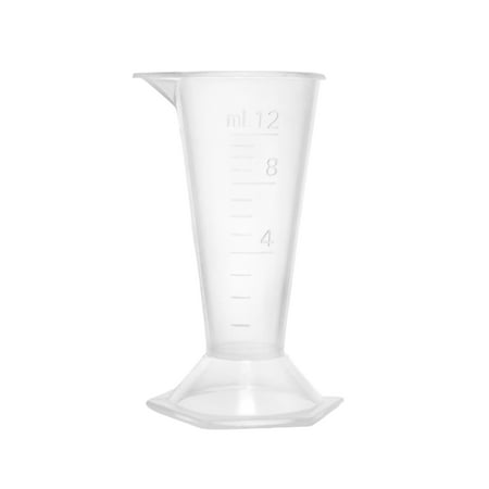 Conical Measure, 12ml - Polypropylene Plastic, Translucent - Pouring Spout - 1ml Raised Graduations - Hexagonal Base - Eisco Labs