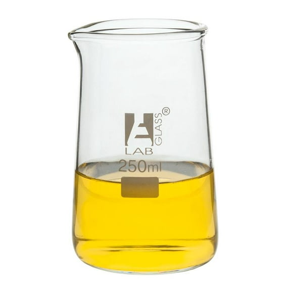 Conical Philips Beaker with Spout, 250mL - Borosilicate Glass (4.2" Tall, 2.6" Diameter) - Eisco Labs