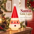 thumbnail image 1 of Conical Santa Claus Tabletop Decoration, Cute Wooden Resin Santa Figurine With White Hat, Christmas Decor, 8in Lighted Indoor Holiday Tabletop Decor for Mantel Desk Shelf, Multicolor, 1 of 8