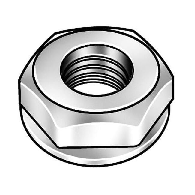 Conical Washer Lock Nut, 1/4"-20, Steel, Not Graded, Zinc Plated, 13/64 in Ht, 100 PK