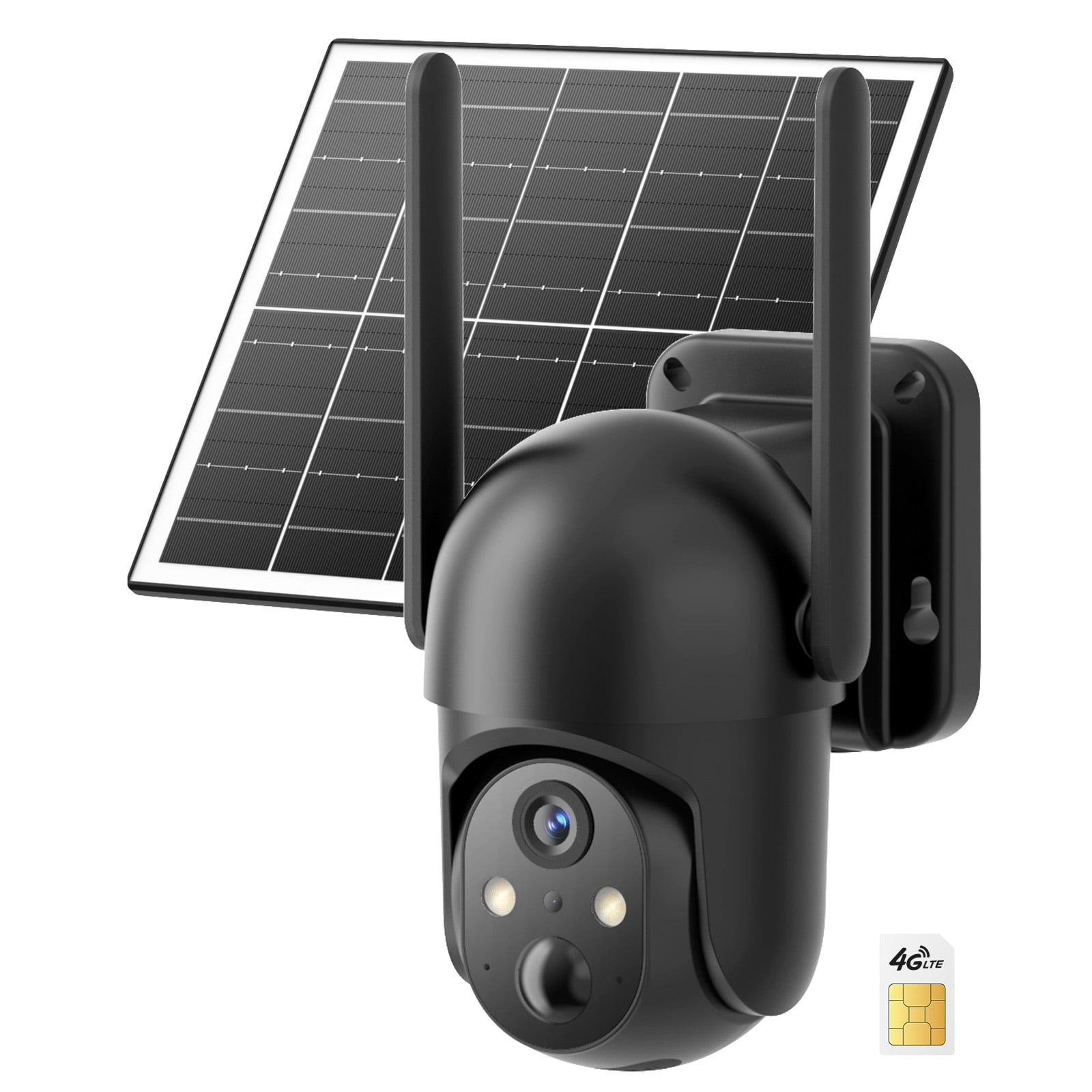 Conico 4G LTE Solar Cellular Security Camera, Black, 2K PTZ Wireless ...