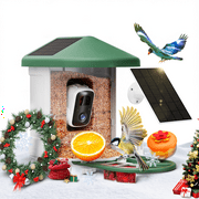Conico Smart Bird Feeder with Camera, 5MP HD, AI Bird Recognition, Solar Powered WiFi Outdoor Squirrel Proof Feeder, Bird Watching Gift for Holidays Christmas Thanksgiving New Year