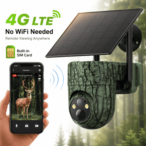 Conico 4G LTE Cellular Trail Camera with Built-in SIM, No WiFi Hunting Game Camera, Solar Powered, 2K Night Vision, Motion Activated, App Alerts, Waterproof for Deer & Wildlife