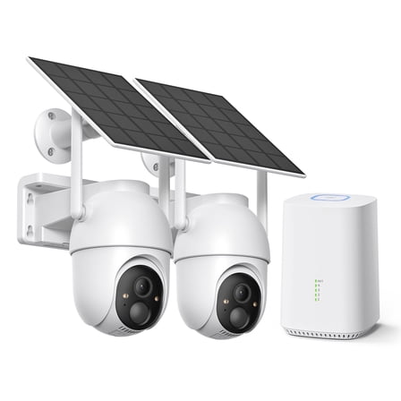 Conico Solar Wireless Outdoor Security Camera System, 2K PTZ Home WiFi Surveillance Camera with Color Night Vision, PIR Human Detection, No Monthly Fee, IP65 Waterproof, 2-Way Audio