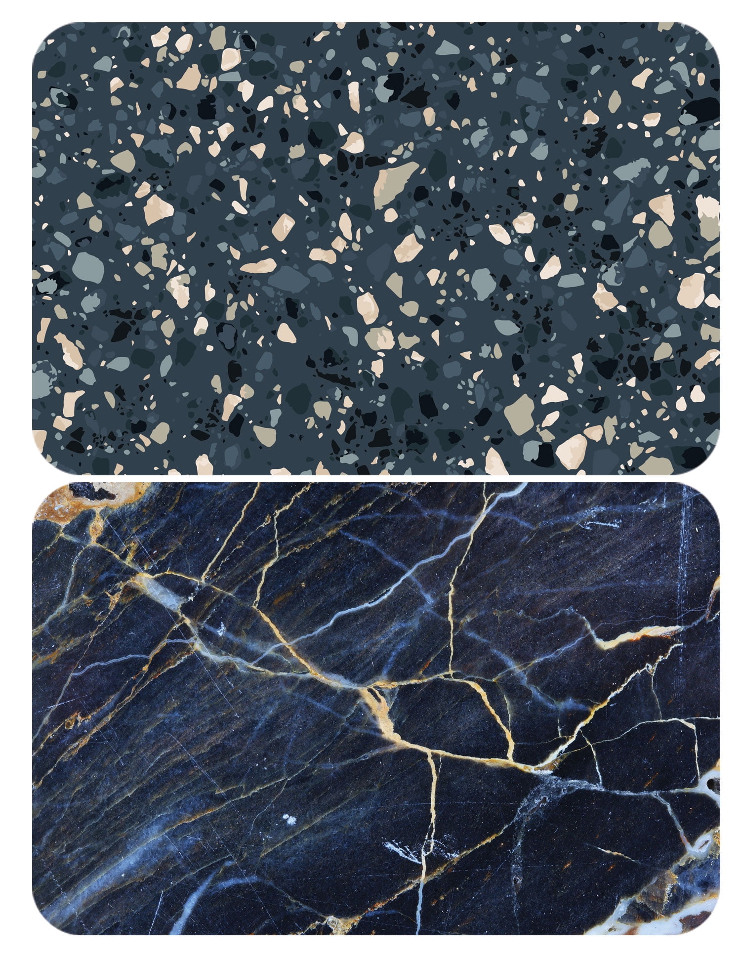 Conimar Blue Stonework, Reversible Individual Table Placemat, 17.13" x 11.25", 1, Flexible Plastic