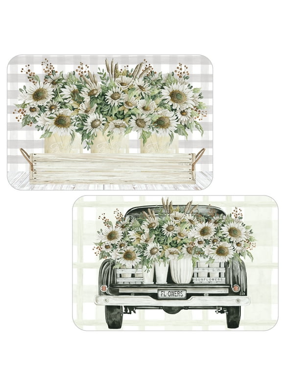 Conimar Farmhouse Sunflowers Reversible Flexible Plastic Placemat