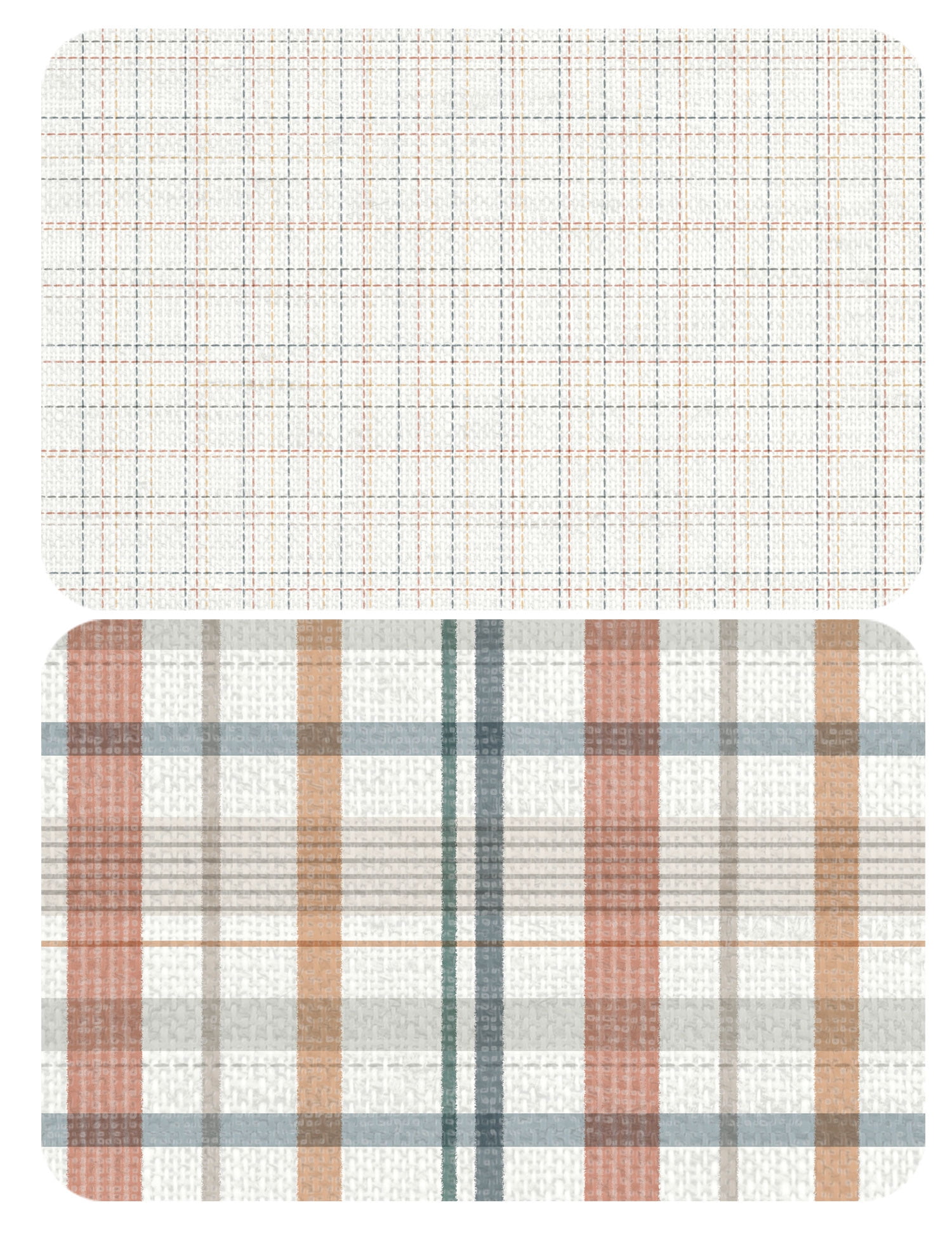 Conimar Woven Plaid Reversible Individual Table Placemat, 17.13" x 11.25", Tan, Flexible Plastic