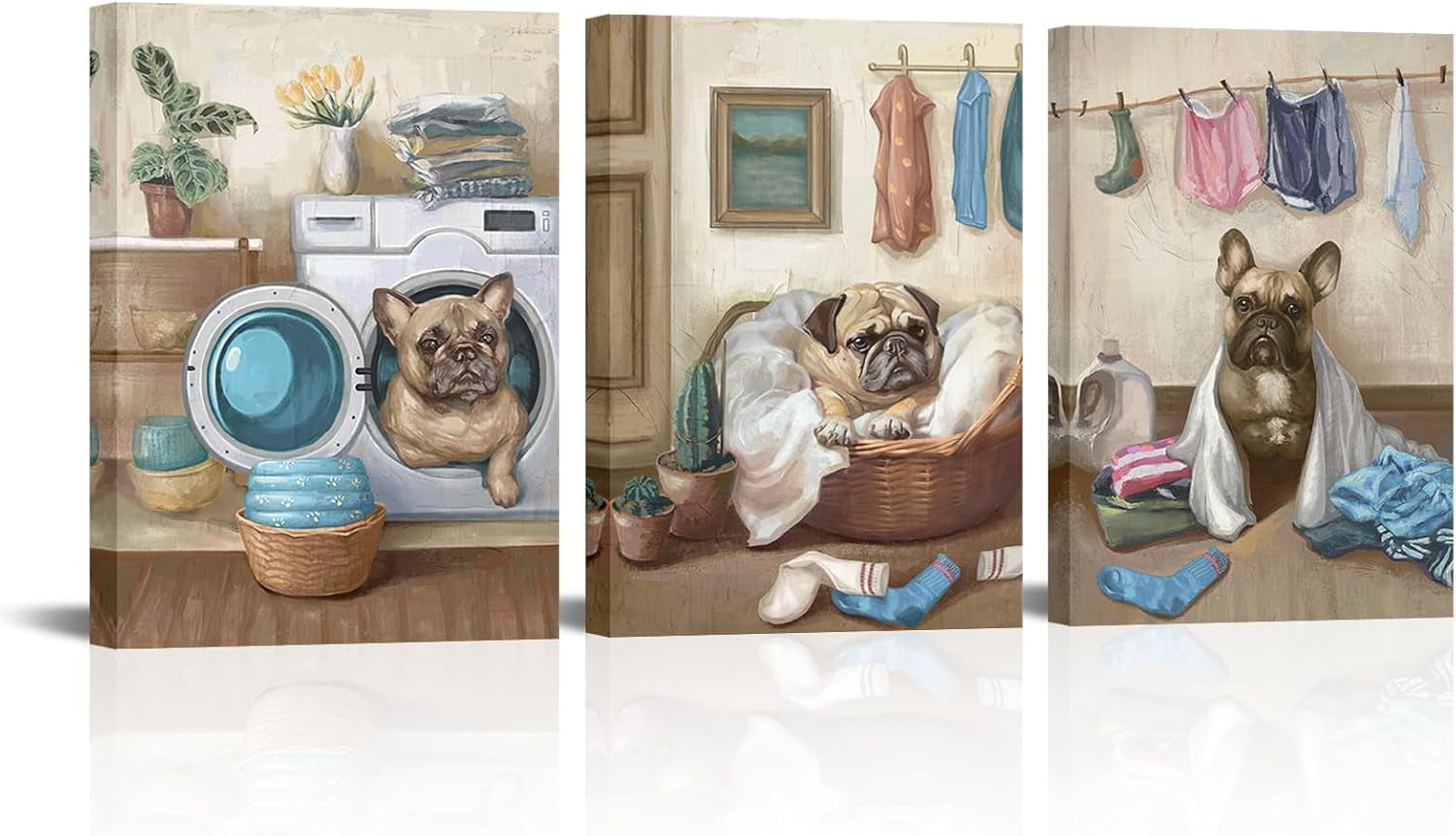 Conipit Laundry Room Canvas Wall Art Funny Dog Painting Prints Vintage conipit-laundry-room-canvas-wall-art-funny-dog-painting-prints-vintage