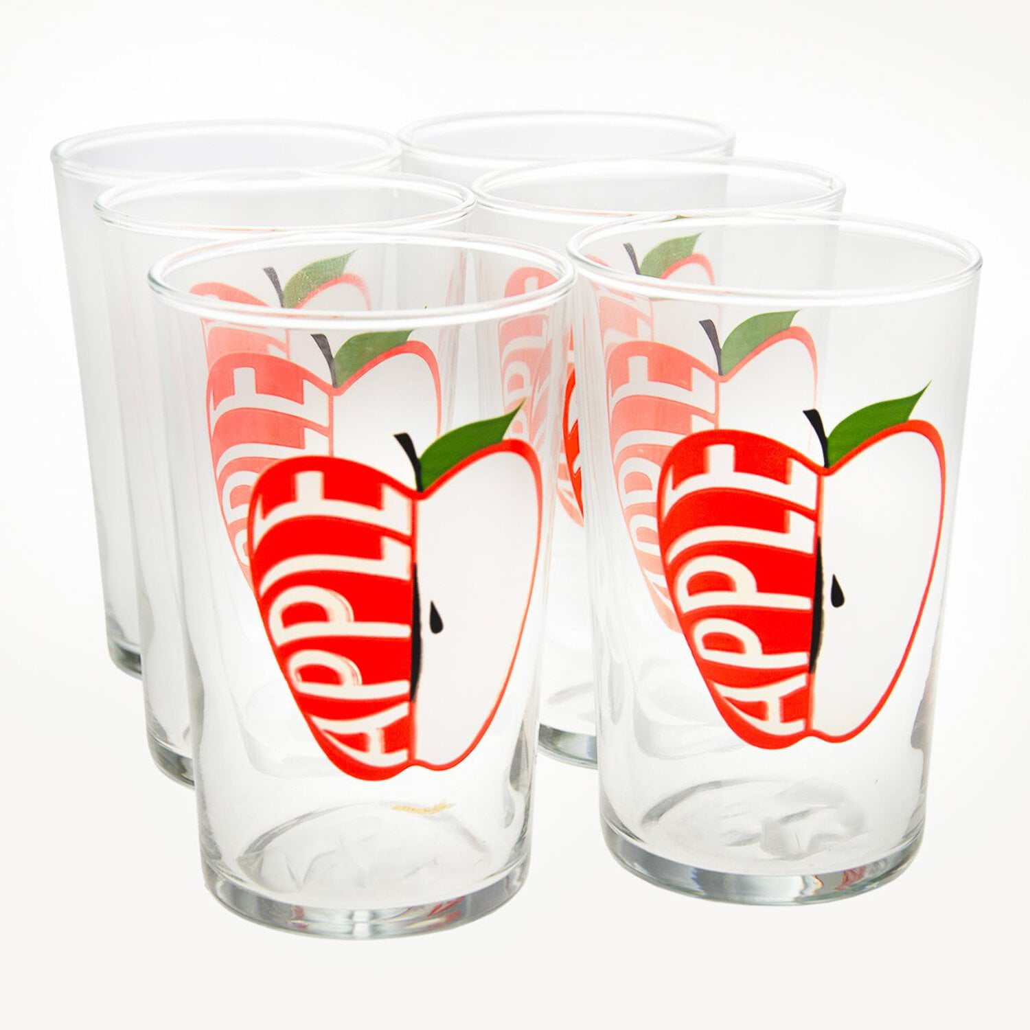 Modern Clear Glass Apple Design Kids Juice Cups