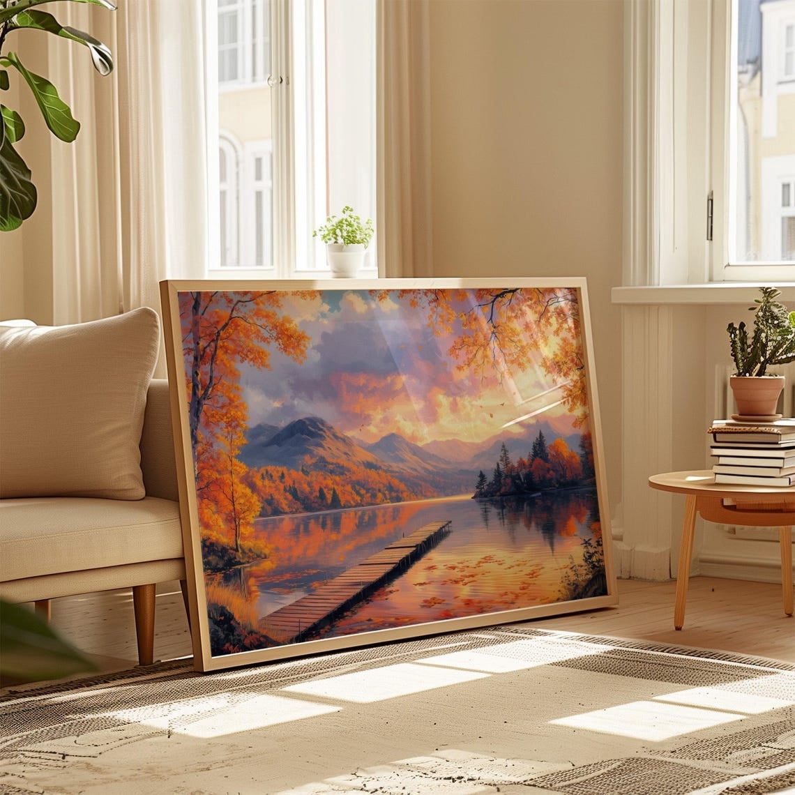 Coniston Water Lake District Autumn Landscape Horizontal Wall Art ...