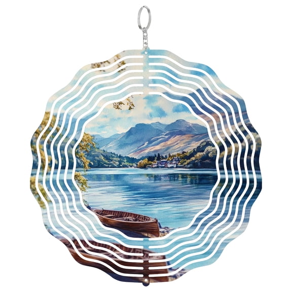 Coniston Water UK Wind Spinner, 3D Metal Outdoor Landscape Decor