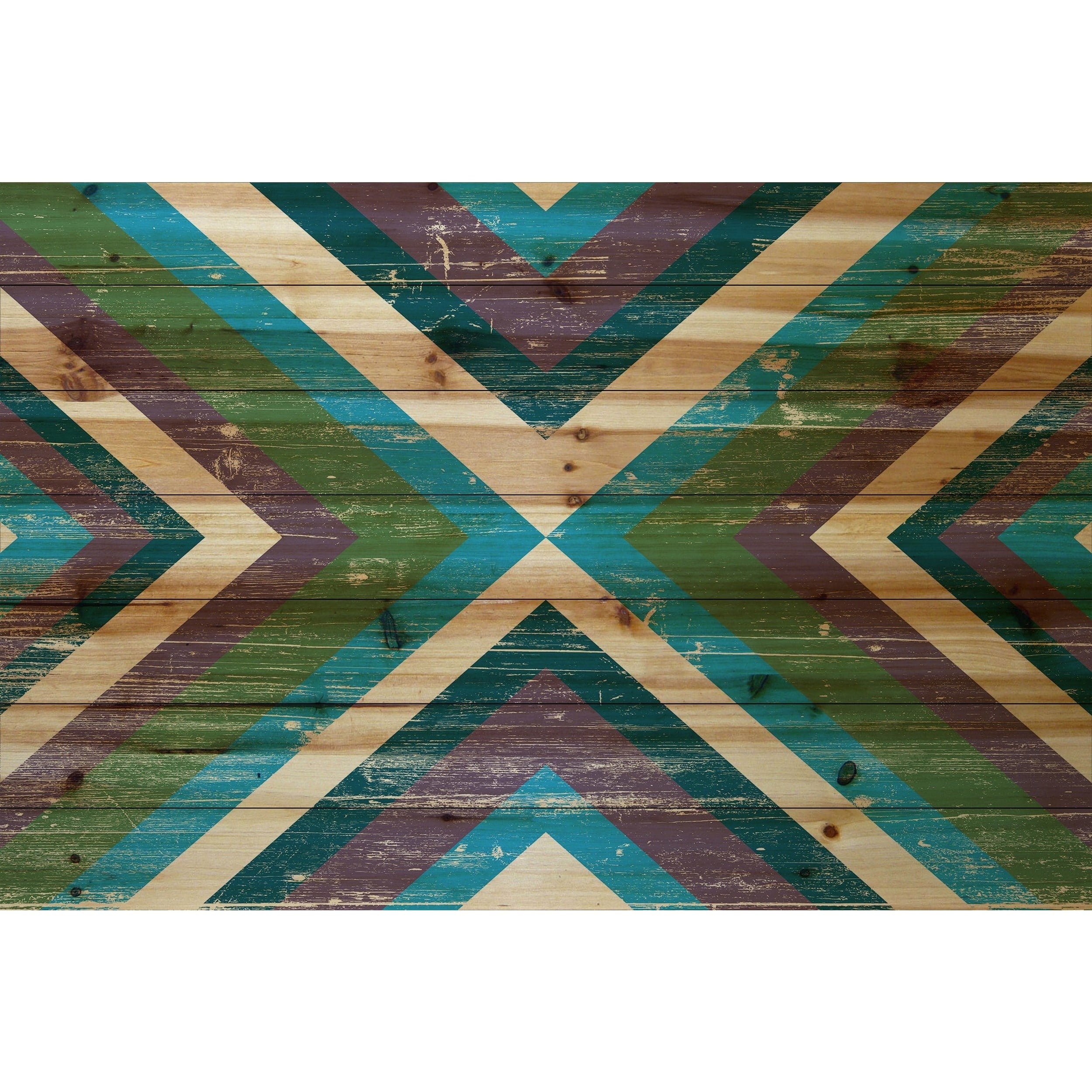 "Conjoined Color" Painting Print on Natural Pine Wood