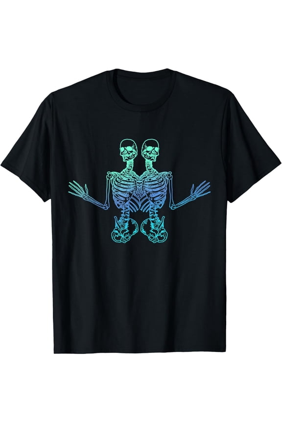 Conjoined Siamese Skater Goth Cool Punk Twin Fun T-Shirt