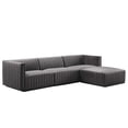 thumbnail image 1 of Conjure Channel Tufted Performance Velvet 4-Piece Sectional-EEI-5766-BLK-COG, 1 of 17