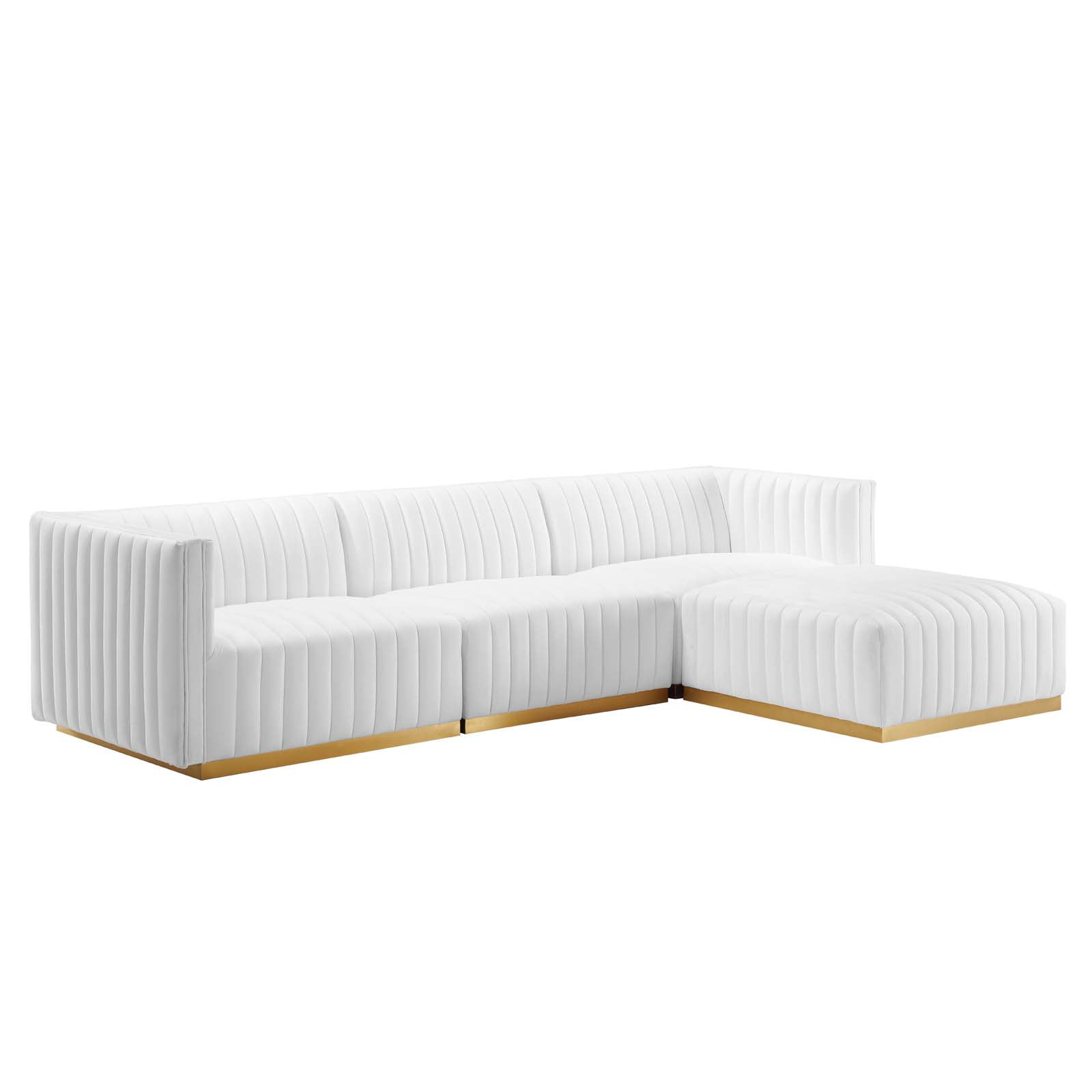 Conjure Channel Tufted Performance Velvet 4-Piece Sectional-EEI-5844 ...