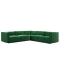 thumbnail image 1 of Conjure Channel Tufted Performance Velvet 5-Piece Sectional-EEI-5772-BLK-COG, 1 of 6