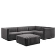 thumbnail image 1 of Conjure Channel Tufted Performance Velvet 5-Piece Sectional, 1 of 6