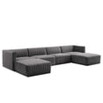 thumbnail image 1 of Conjure Channel Tufted Performance Velvet 6-Piece Sectional-EEI-5768-BLK-COG, 1 of 17
