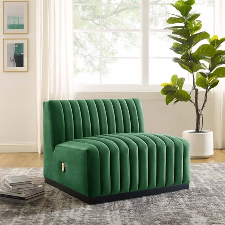 Conjure Channel Tufted Performance Velvet Armless Chair-EEI-5494