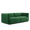 thumbnail image 1 of Conjure Channel Tufted Performance Velvet Loveseat-EEI-5764-BLK-COG, 1 of 5