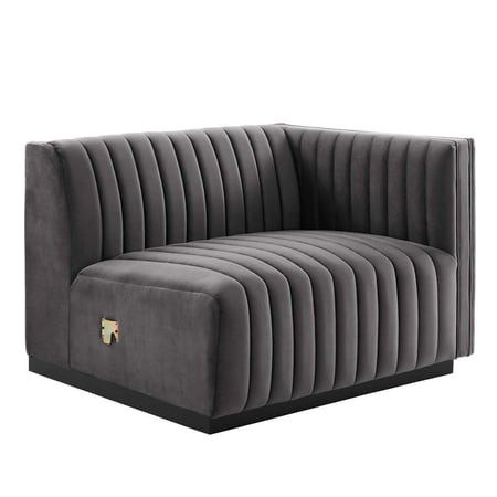 Conjure Channel Tufted Performance Velvet Right-Arm Chair-EEI-5492