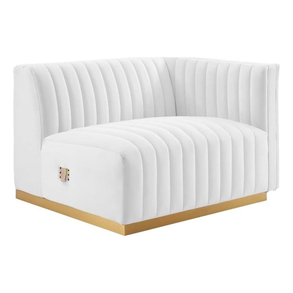 Conjure Channel Tufted Performance Velvet Right-Arm Chair-EEI-5503-GLD-BLK