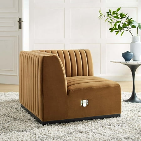Conjure Channel Tufted Performance Velvet Right Corner Chair-EEI-5498