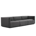 thumbnail image 1 of Conjure Channel Tufted Performance Velvet Sofa-EEI-5765-BLK-COG, 1 of 14