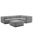 thumbnail image 1 of Conjure Channel Tufted Upholstered Fabric 5-Piece Sectional-EEI-5797-BLK-BEI, 1 of 6