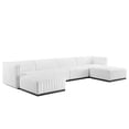 thumbnail image 1 of Conjure Channel Tufted Upholstered Fabric 6-Piece Sectional Sofa-EEI-5790-BLK-BEI, 1 of 5