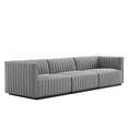 thumbnail image 1 of Conjure Channel Tufted Upholstered Fabric Sofa-EEI-5787-BLK-BEI, 1 of 5