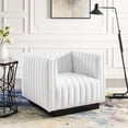 thumbnail image 1 of Modway Conjure Modern Tufted Fabric Upholstered Armchair in Black/White, 1 of 11